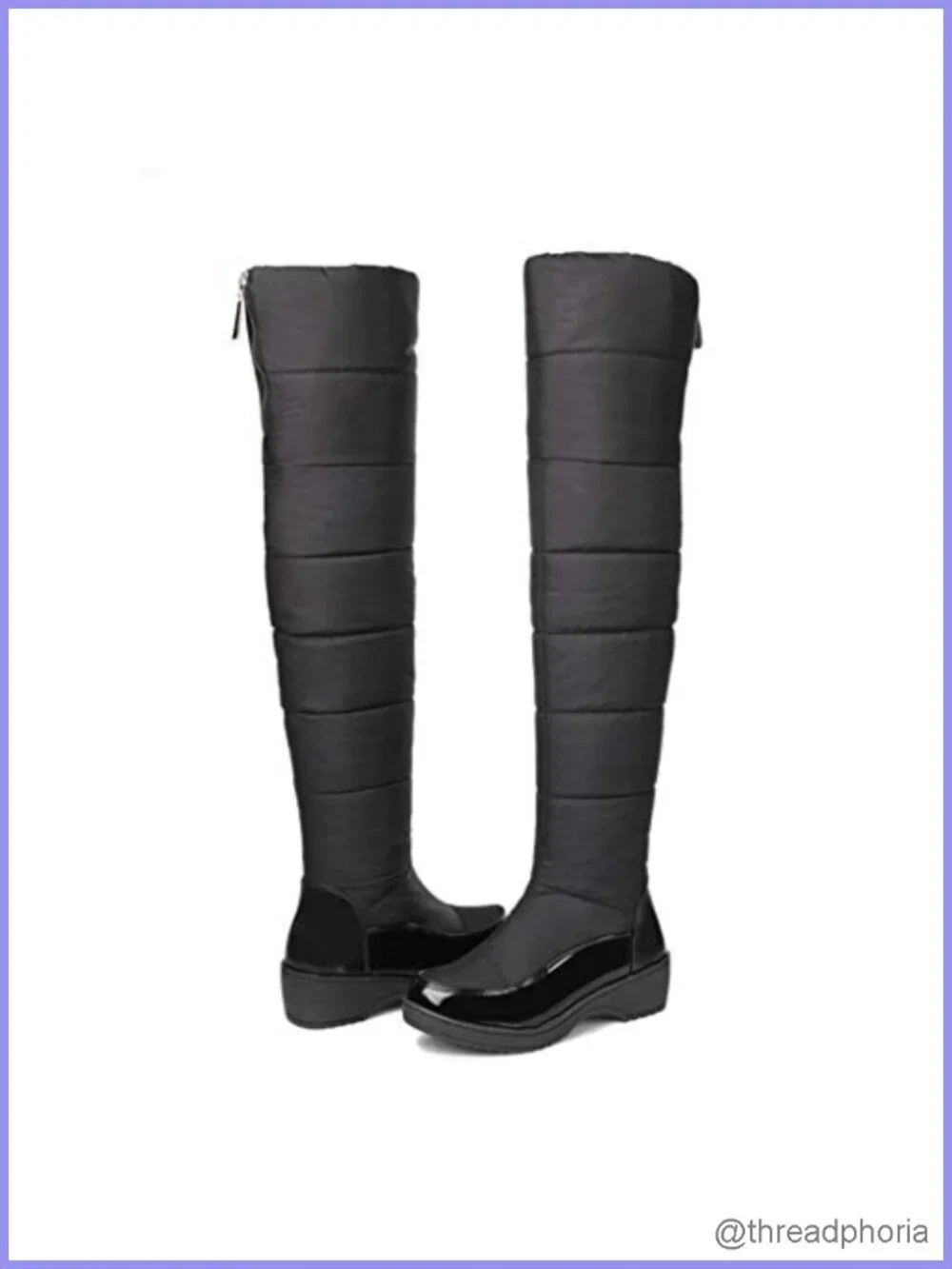 Women's Waterproof Over The Knee Fur Lined Winter Snow Boots Wide Calf